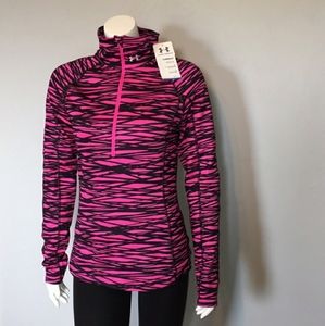 Under Armour Half Zip ColdGear Pink Zebra Top